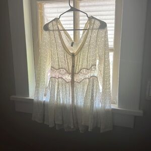 Lace free people top